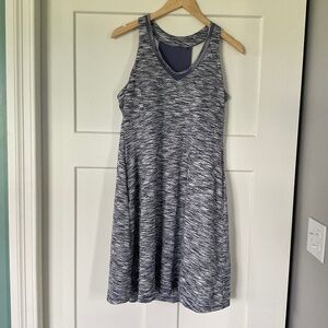 Women’s MPG Athletic Sporty Dress Purple Black w/Pockets Knee Length Racerback